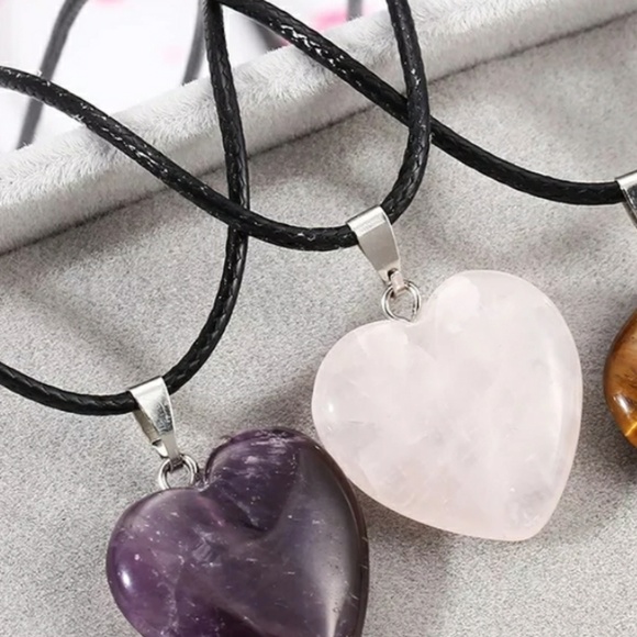 πΊRose Quartz Heart Pendant~NEWπππ - Picture 4 of 4